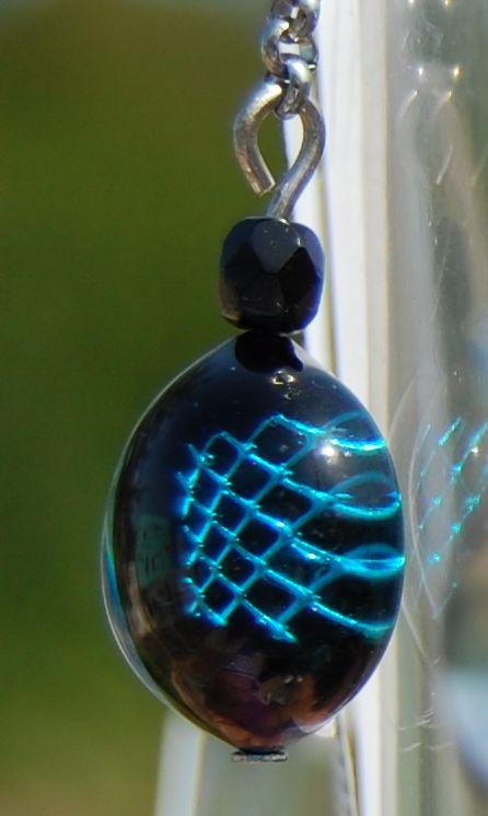 Boucles d'oreilles noires et turquoise