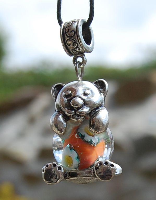Panda-Anhänger in Orange