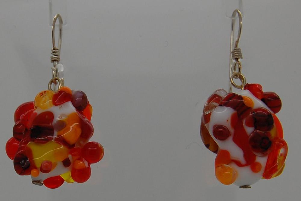 Earrings : redish nuggets