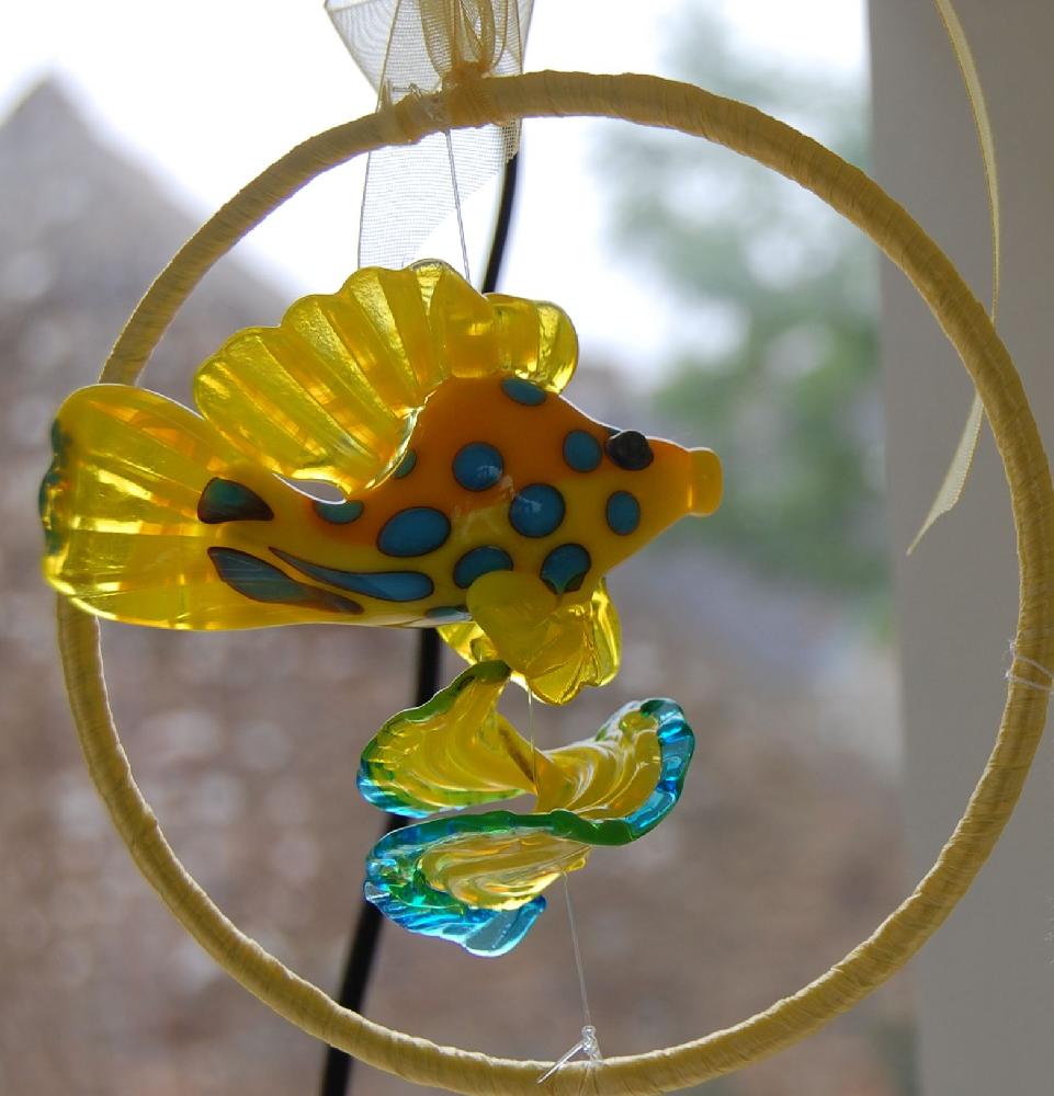 Poisson jaune dans son cercle